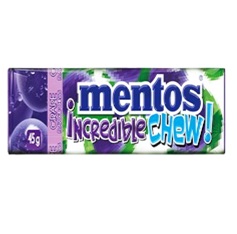MENTOS INCREDIBLE CHEW GRAPE 45G